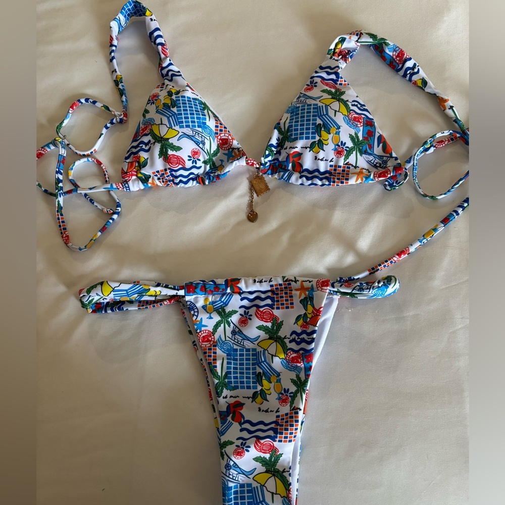 Colorful Patterned Bikini Set